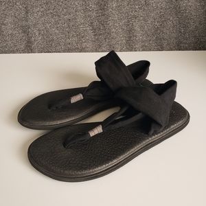 Sanuk Black Sling 2 Flip Flops